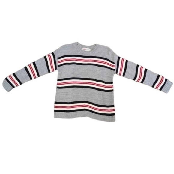 Cotton Emporium Blue And Grey Knit Striped Sweater Size L - Picture 1 of 3